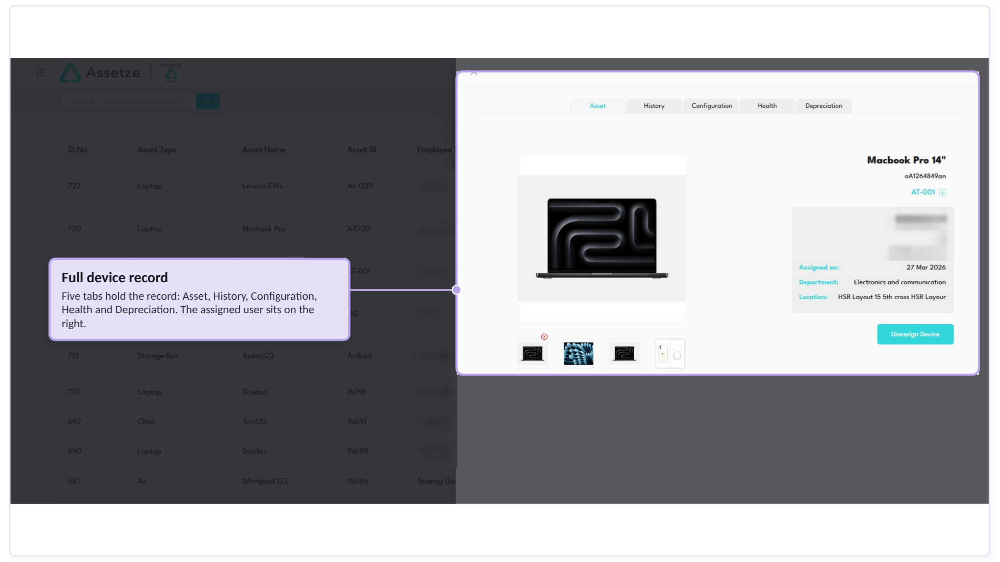Assetze platform walkthrough, slide 3