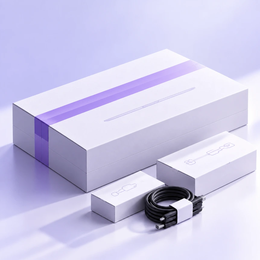 New business laptops and IT equipment delivered in sealed packaging